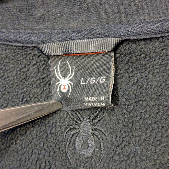 SPYDER 1/4 Zip Mendoza Pullover Heather Grey Black Fleece Sweater Mens LG Winter - Picture 6 of 16